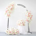 Fresh Pink Floral Arch Set Vivid Garden 2 Window Display Photography Props for Commercial Use for Wedding or Event Decoration