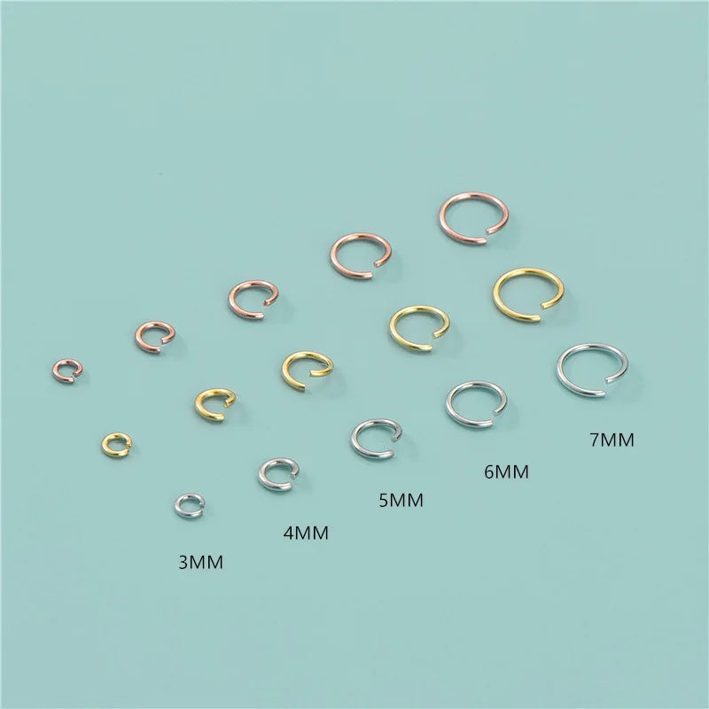 3mm-7mm 925 Sterling Silver Jump Rings Split Rings Connectors for Diy Jewelry Finding Making Accessories Wholesale Supplies