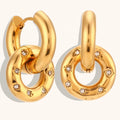 Dingran 2025 Trendy Donuts Shape Earring 18K Gold Plated Stainless Steel Earrings Jewelry
