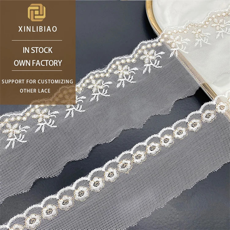 Women's Dacron Dress Gold Thread Embroidered Lace Skirt Two-Color Water Soluble Embroidery Accessories for Clothing Shoes Bags