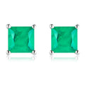 Fine Jewelry Emerald Trendy Small Stud Earrings Exquisite Green Sterling Silver Earrings Fashion Cubic Zirconia Stud Earrings