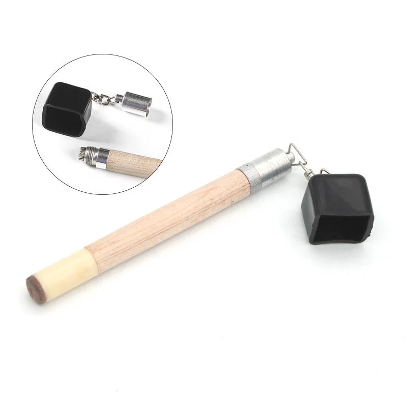 2 in 1 Functions Billiard Snooker Pool Cue Tip Needle Repair Tool With Chalk Holder