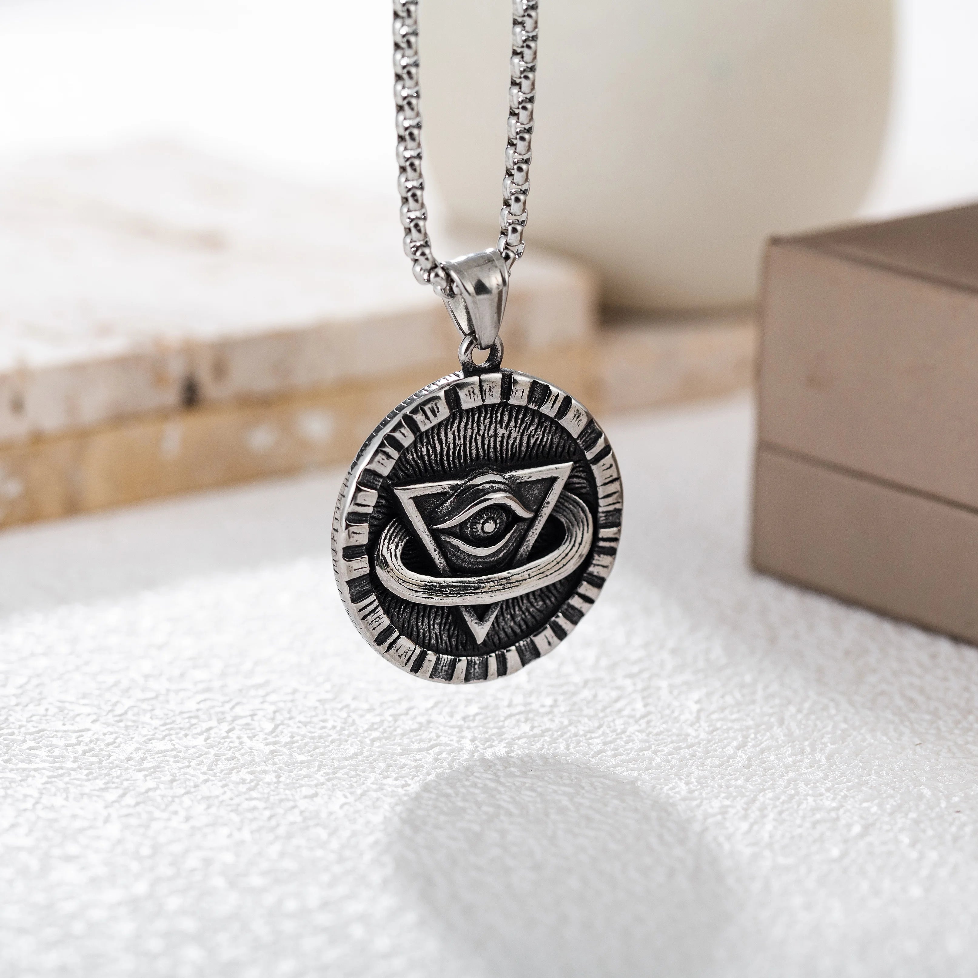 Punk Customize Man Pendant Accessories Silver Stainless Steel Necklace Personalized Titanium Jewelry
