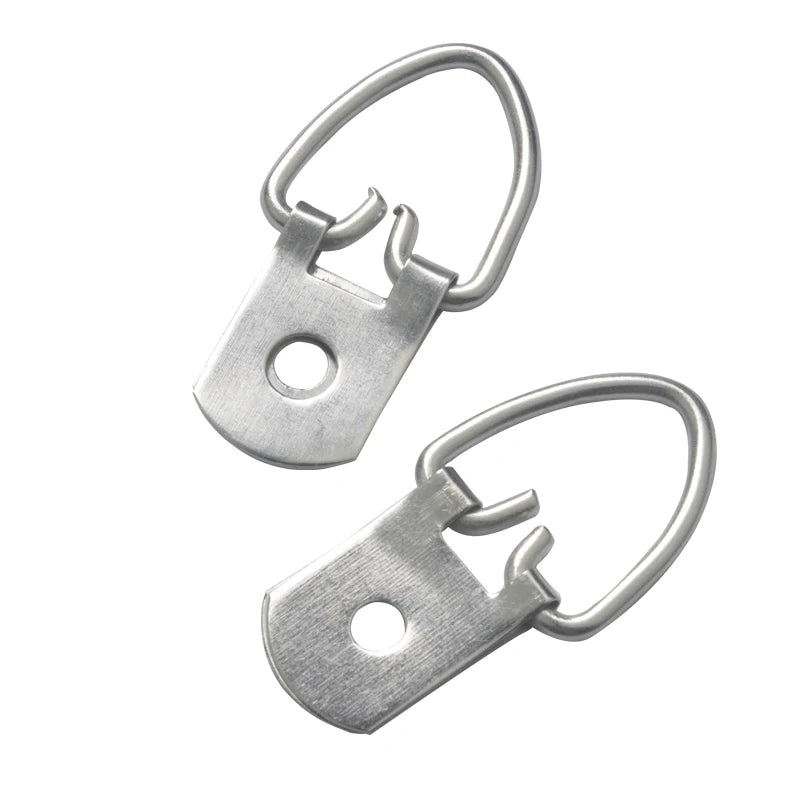 TS-K021 Silver Zinc Plated Single Hole D-Ring Picture Frame Hangers 200 Pack Carton Packed Industrial Use Wall Mount Hooks