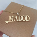 Qiuhan Personalization Stainless Steel Custom Name Star Nameplate Hiphop Necklace Jewelry Gift