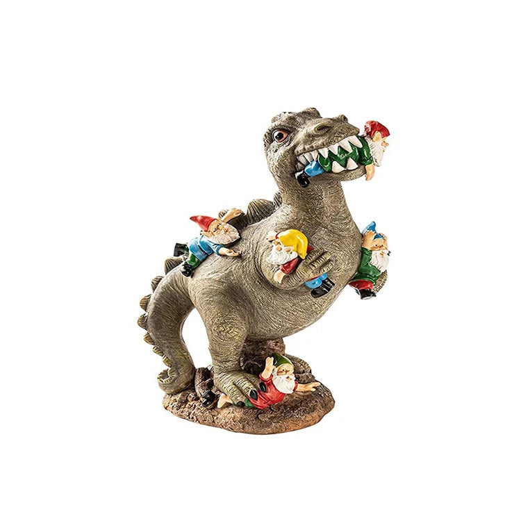 New Arrivals Dinosaur Eating Gnomes Garden Decor StatueResin Garden Gnome Statuesfor Outdoor Garden Patio or Indoor Decor