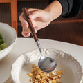 Hot Sale 304 Stainless Steel Cutlery Walnut Handle Flatware Matte Knife Fork Spoon Silverware