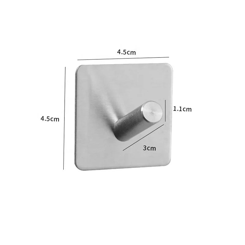 Fashion Design Factory Wholesale Eco-Friendly Self-Adhesive Modern Stainless Steel Single Wall Robe Hook Bathroom Accessories