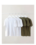 230g Heavy 100% Cotton Solid Pattern Short-Sleeved T-Shirt for Men and Women Loose Fit