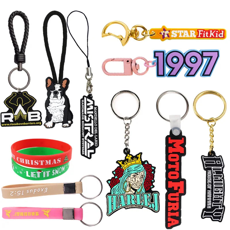 Promotional Gifts Personalized 2D 3D Key Holder Custom Shaped Logo Name Key Chains Soft Rubber Keyrings Pvc Keychain