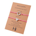 Couple Heart Butterfly Charm Bracelet Stainless Steel Fashion Jewelry for Mother's Day Perfect Gift for Mama Daughter Mom Me