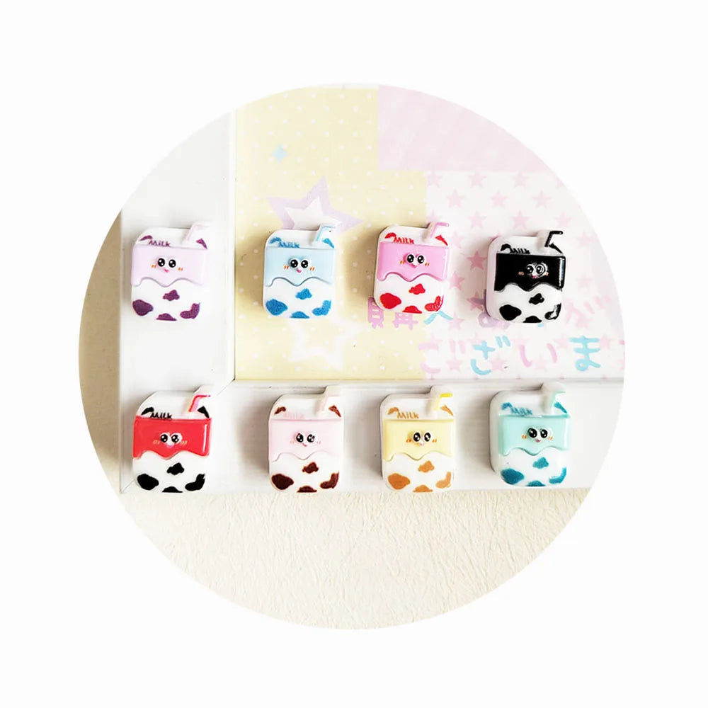Resin Kawaii Mini Milk Carton Cabochon DIY Scrapbooking Craft Decoration Charm for Children Gifts Accessories