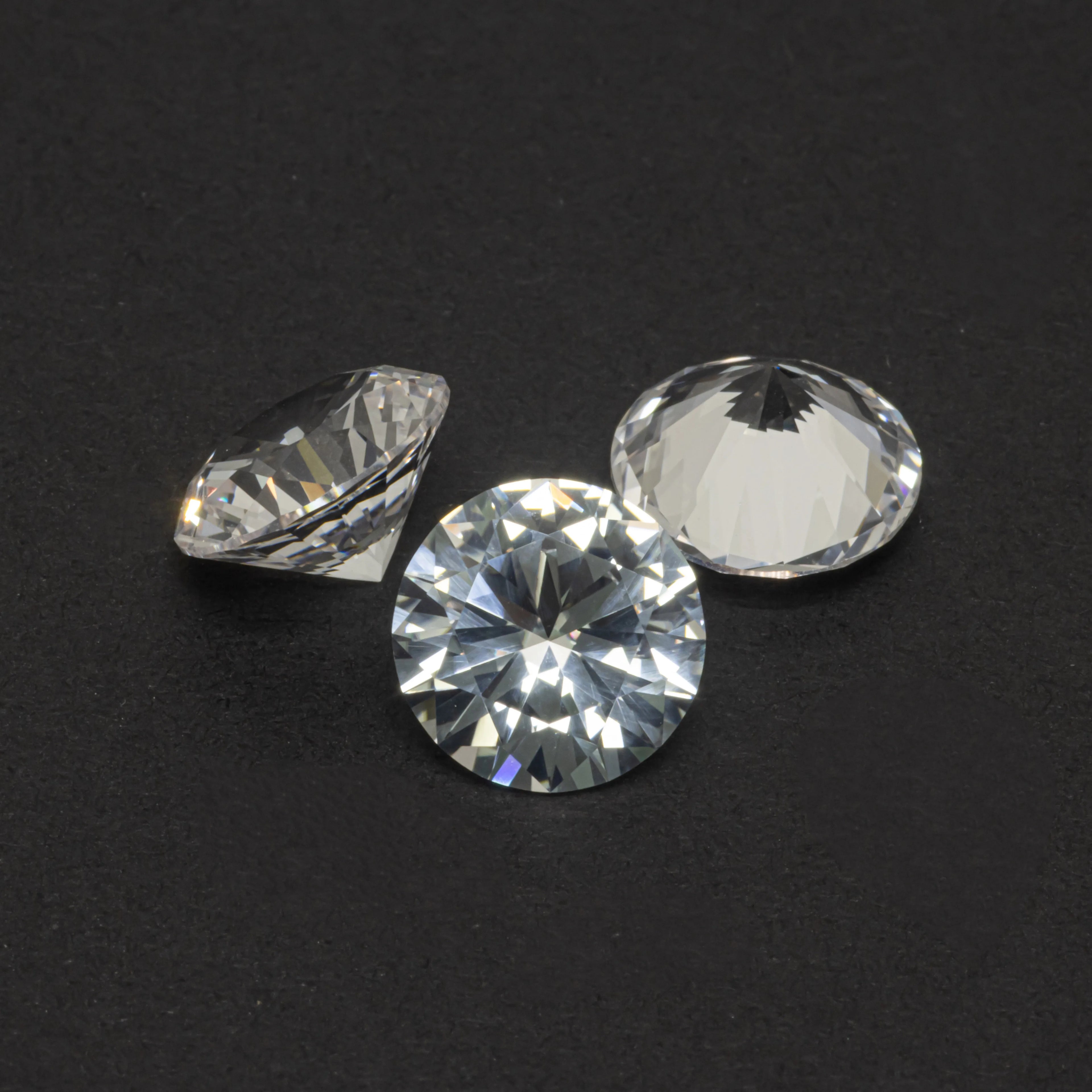 HanYu High Quality Low Price Loose Round Brilliant Cut #12 White Corundum 12mm for Jewelry Making Gemstone