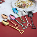 Hot Sale Shovel Shape Stainless Steel Spoon Fruit Dessert Ice Cream Sugar Coffee Tea Spoon