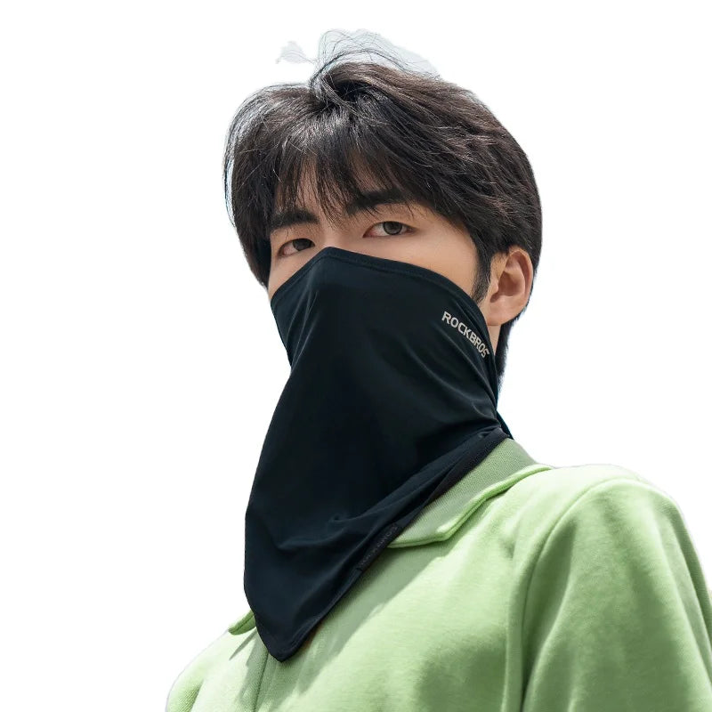 ROCKBROS Summer Ice Silk Triangle Scarf Sunscreen Magic Head Cold Towel for Men and Women Outdoor Anti-ultraviolet Riding Veil