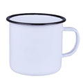 Custom Sublimation White Enamel Metal Camping Mug with Black Rim