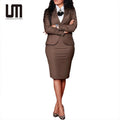 Liu Ming Popular Products for 2025 Elegant Women Formal Sets Two Piece Long Sleeve Blazer Midi Skirt Office Lady Outfits