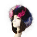 Designer Adult Thick Warm Faux Rabbit Mink Fur Flame Empty Top Winter Hat Set Cap