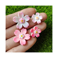Cute Mini Colorful Cherry Blossoms Series Resin Flatback Cabochon Scrapbook Kawaii Embellishments Accessories