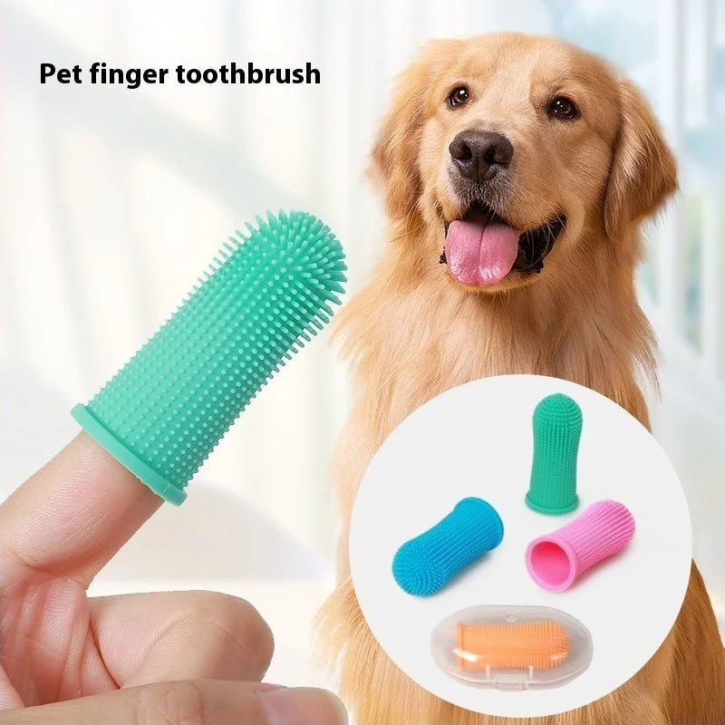 Runpin J145 Pet Oral Cleaning Finger Sleeve Cat and Dog Universal Bad Breath Toothbrushes Scaling Stones Cleaning Tools