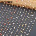 18K Gold Plated C254 Chain Nickel Free Copper Zircon REACH Pass Charm for DIY Bracelet Necklace Jewelry Making 1m/Lot