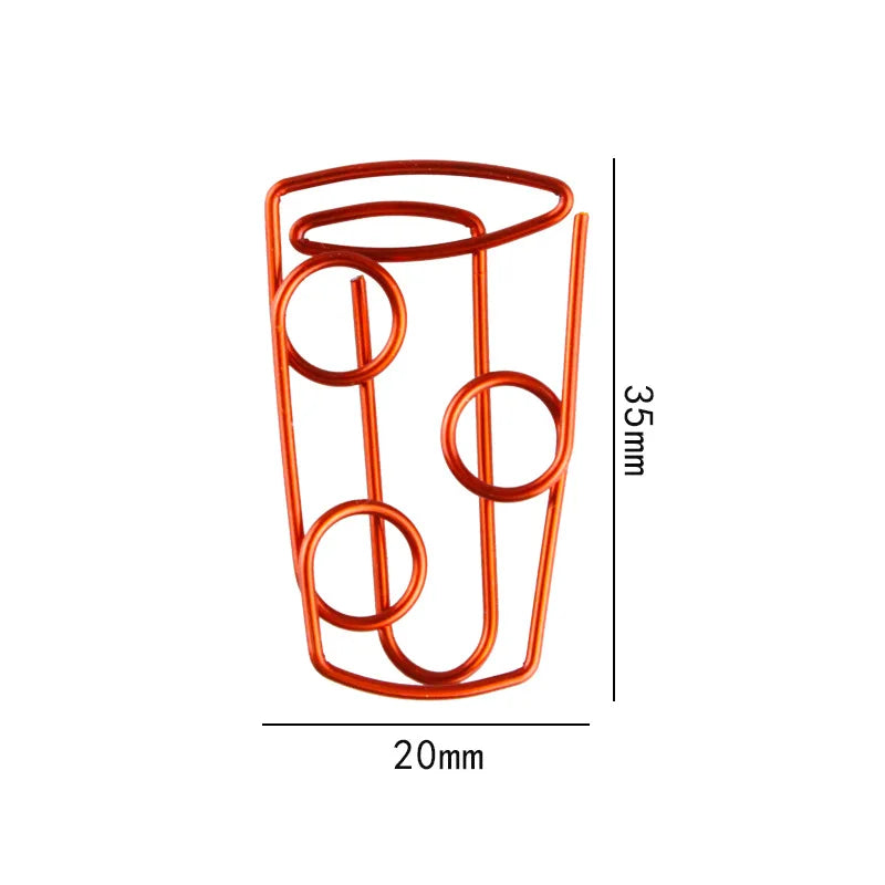 10pcs/box Milk Tea Cup Paper Clip Cartoon Shape Pin Gift Bookmark Notes Clip Stationary Office Card Holder Paperclip Planner