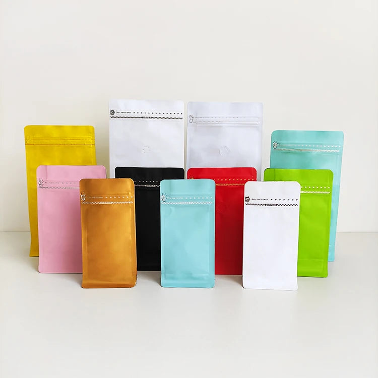 1/2 lb Half Pound 8oz 250g Matt Color Aluminum Foil Flat Bottom Coffee Bag with Valve