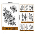 TH Series Waterproof Tattoo Stickers Animals Flower Temporary Tattoo Sticker