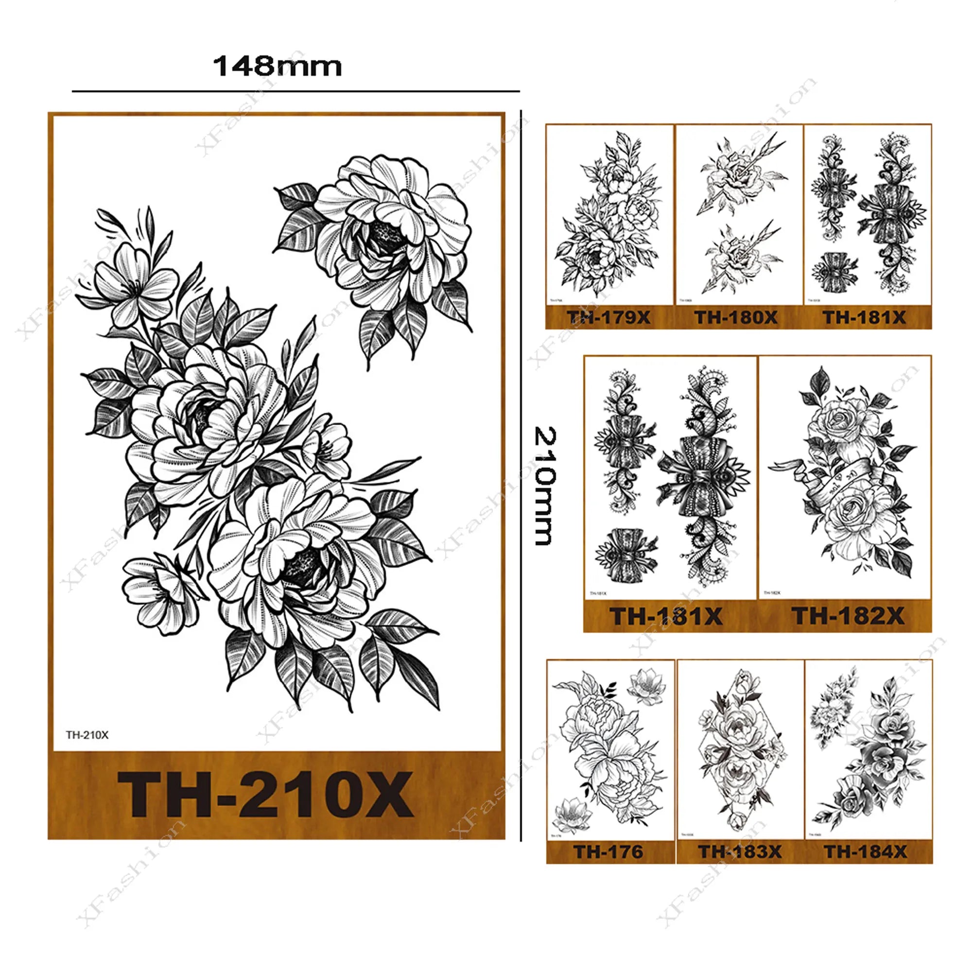 TH Series Waterproof Tattoo Stickers Animals Flower Temporary Tattoo Sticker