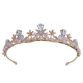 Korean Children's Hair Headdress Crown Crystal Pearl Flower Bride Handmade Crown