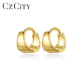 CZCITY Girl Accessories Simple Trend 2025 Metal Minimalist Jewelry Big Gold Sterling Silver Hoop Earrings