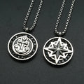 Unique Design PVD Black Plated 316L Stainless Steel CZ Setting Anchor Compass Pendant Necklace for Men