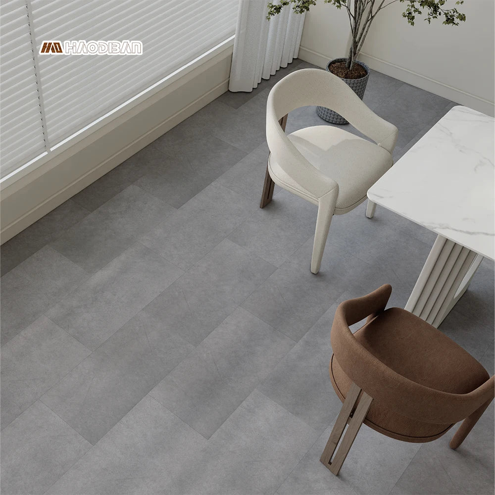5mm SPC Effetto Cemento Click Floor Tiles Concrete Stone Suelo Vinilico SPC Tiles for Office