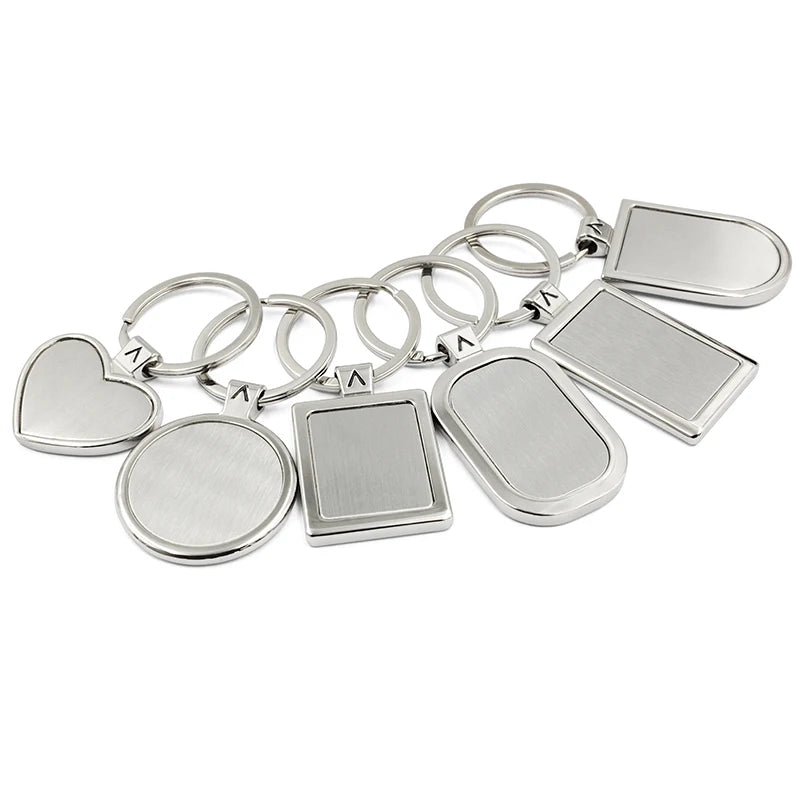 Wholesale Personalized Steel Zinc Alloy Car Sublimation KeyHolder Custom Shaped Logo Laser Engraved Blank Metal Keychain