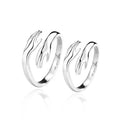 5214 925 Sterling Silver Rings for Women Girls Hugging Hands Open Adjustable Fashion Jewelry Men Couples Ring Set Wedding Bands