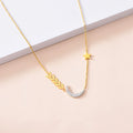 Tongxin New Moon Pendant Necklace Stainless Steel Zircon Necklace Jewelry Women