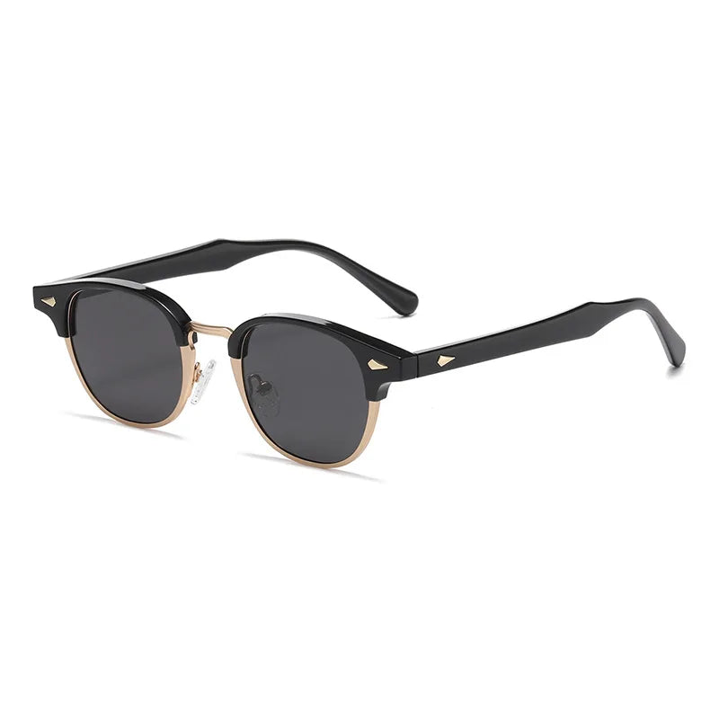 Logo Custom 2025 Retro Men Anti Blue Light Computer Glasses UV400 Punk Half Frame Sunglasses Men Women