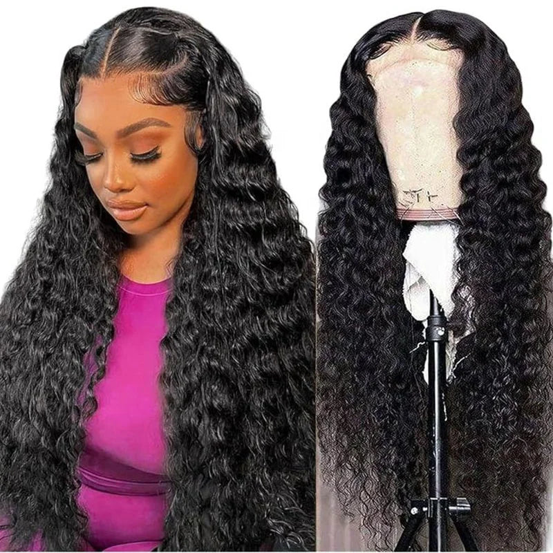 Peruvian Brazilian Hair Black Women's Glueless Wig Natural Curly Full Lace Front Human Hair Wig Cuticle Aligned Lace Frontal Wig