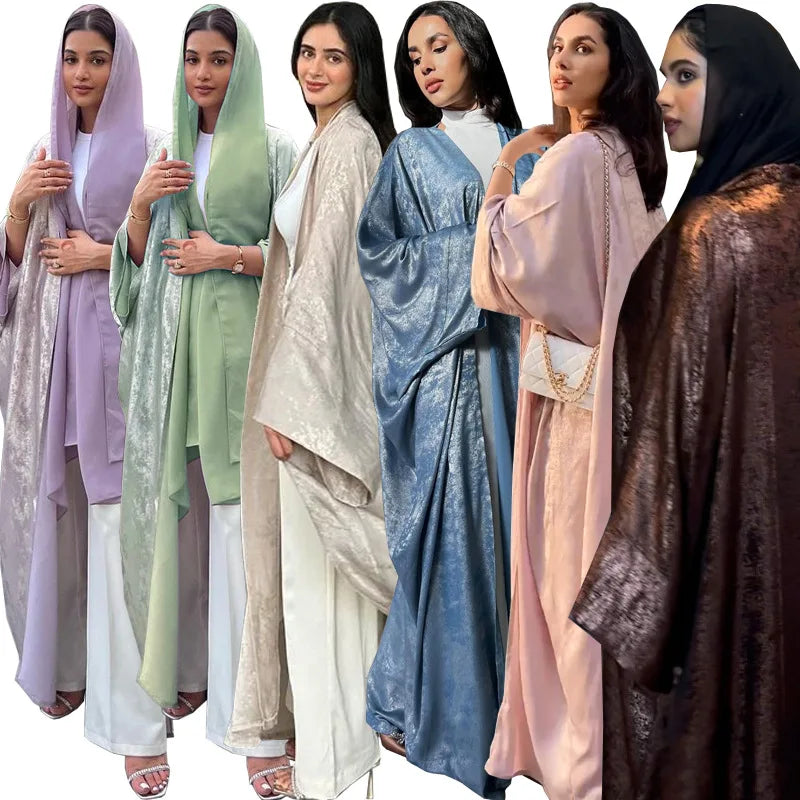 MQ101 Middle East Modest Abaya Women Muslim Dress Gilding Robes Abaya Dubai Outerwear Cardigan Robe Arabic Dress for Women