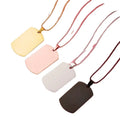 Custom Personalized Stainless Steel Band logo Engraved Name and Letter Blank bar Pendant Chain Necklace