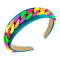 Korean New Resin Chain Fabric Headband Macarons Simple Broad-brimmed Headgear Fabric Chain Acrylic Wide Sporty Hairband
