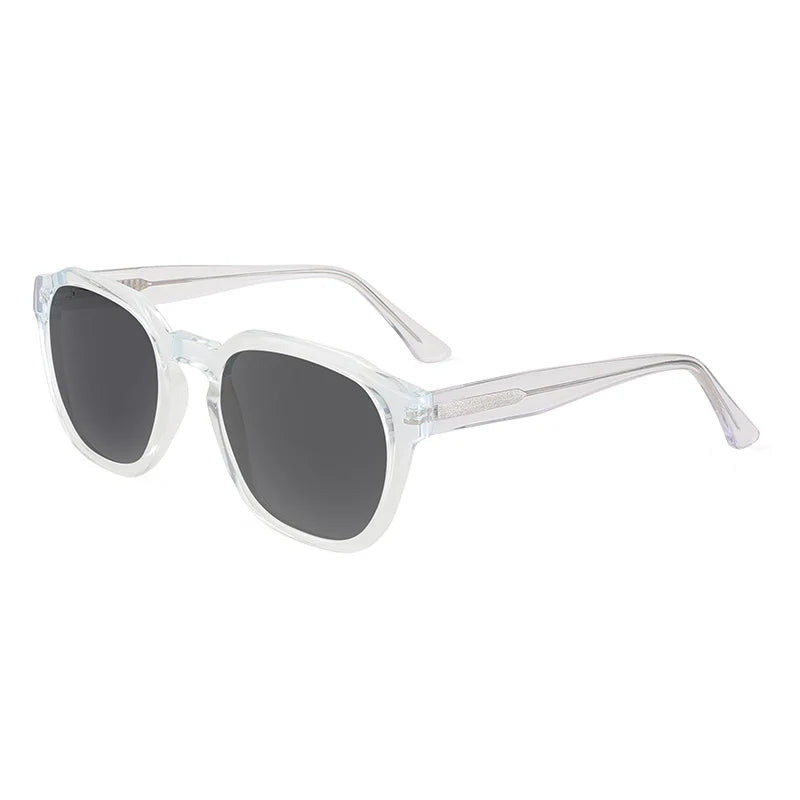 Customized Yellow Blue Transparent Frame Trendy Retro Optical Acetate Sunglasses