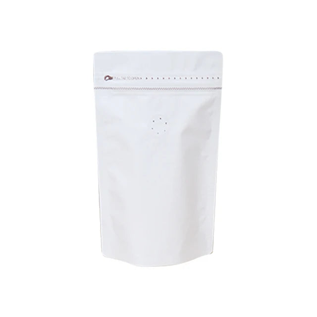 Custom White Kraft Paper Coffee Packaging Bags with Card Slit Design Zipper Valve Aluminum Foil Material for Food Industrial Use