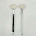 Single Fan-shaped Highlight Brush Blush Brush Soft Natural Goat Hair Long Wood Handle Fan Makeup Brushes Cosmetic Tool
