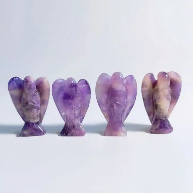 2026 Factory Wholesale Amethyst Angel Sacred Statue Religious Decorative Stone Home Decoration Crafts Collection