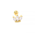 ROXI S925 Sterling Silver Zircon Ear Bone Nail Fashion Small Crown Diamond Thread Ear Piercing