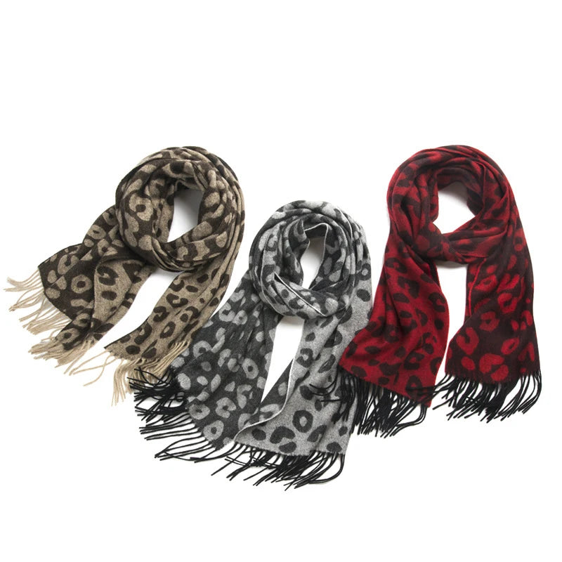 2024 New Pattern Design Leopard Woolen Scarf Camouflage Pattern Woven Winter Men Scarf Houndstooth Cashmere Scarf