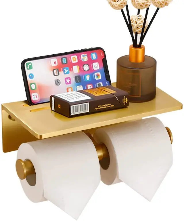 Luxury Toilet Roll Holder Best Selling Toilet With Shelf Dual Toilet Paper Roll Holder Bathroom Wall Mount Paper Towel Holder