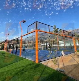 Complete Set Outdoor 12mm Tempered Glass Panoramic Padel Tennis Court Wall Building Construction Manufacturers Cost Tennis Court