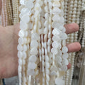 8mm 10mm White Mother of Pearl Heart Charm Flat Bead Shell Charm Strand for Making Jewelry